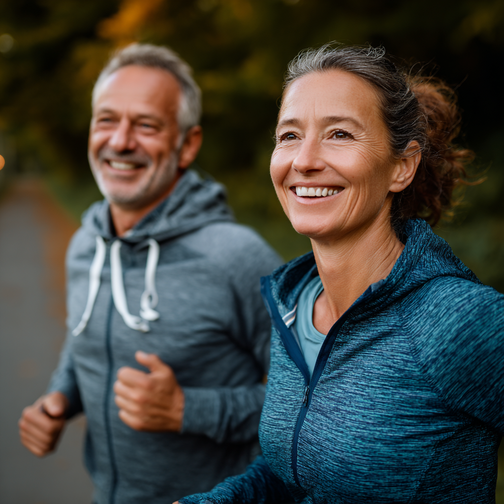 Magyar idős pár mosolygós arca színes antioxidáns gazdag gyümölcsöket és zöldségeket tartva piacon